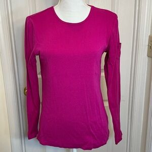 Lauren Ralph Pink Long Sleeve Top Medium Crewneck Shirt RL Logo